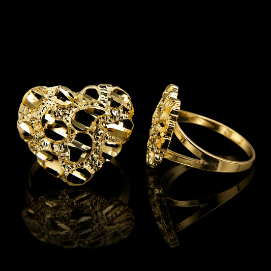 Gold nugget heart